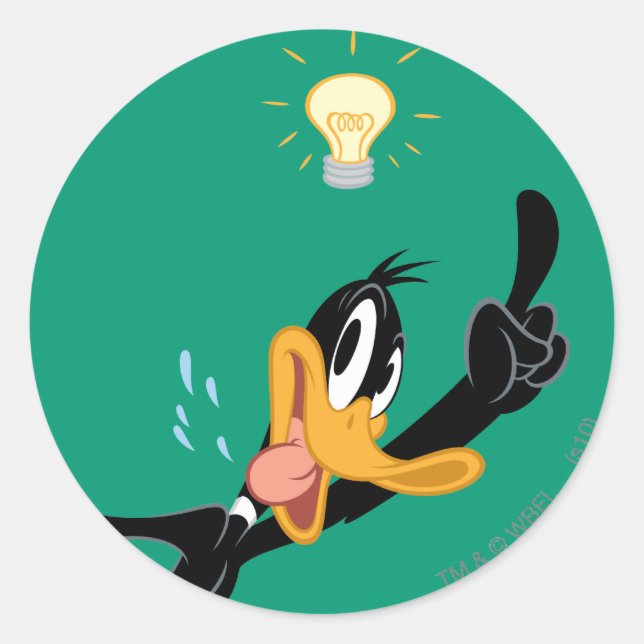 Sticker Rond Ampoule au-dessus de la tête de DAFFY DUCK™ (Devant)