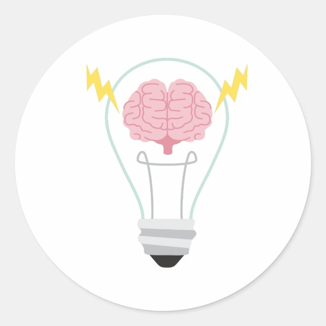 Sticker Rond Ampoule du cerveau (Devant)