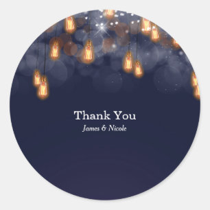 Sticker Rond Ampoules suspendues vintage pour mariage rustique