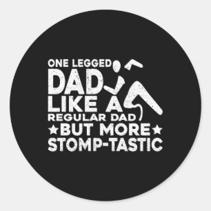 Sticker Rond Ampu Un Père Legé Plus Prothèse De Jambe Stomp-Tas