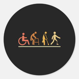 Sticker Rond Amputation des déficiences de la jambe Evolution p