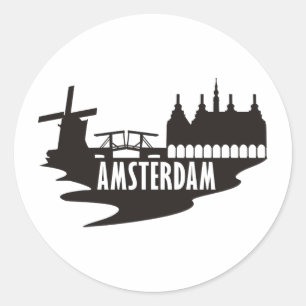Sticker Rond Amsterdam