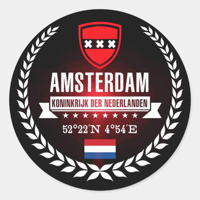 Sticker Rond Amsterdam (Devant)