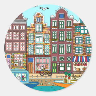 Sticker Rond Amsterdam