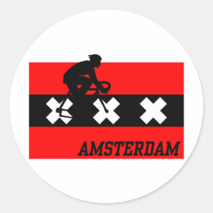 Sticker Rond Amsterdam Cycling Homme