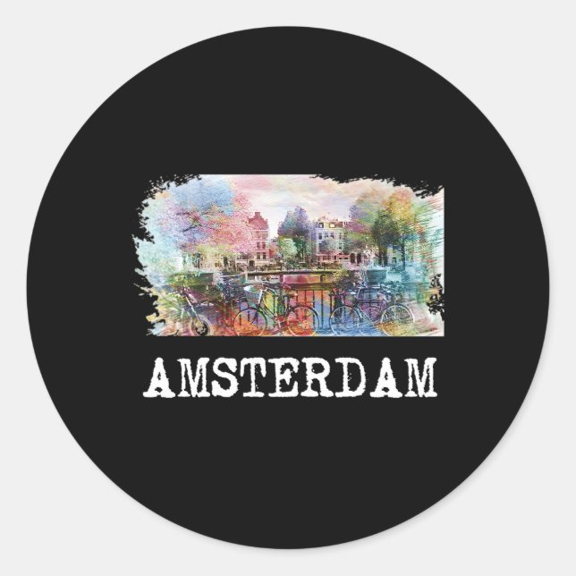 Sticker Rond Amsterdam Pays-Bas (Devant)
