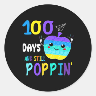 Sticker Rond Amusant 100 Jours D'École Pour Fidget Popit Amateu