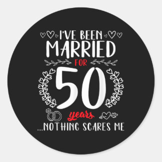 Sticker Rond Amusant 50ème anniversaire de Mariage couples mari