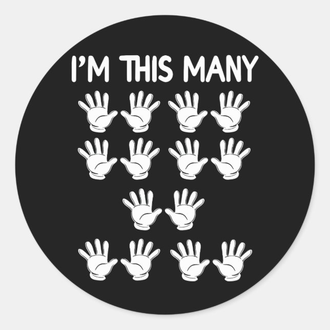 Sticker Rond Amusant 70ème anniversaire Cette main de beaucoup  (Devant)