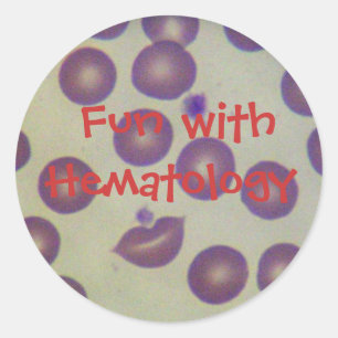Sticker Rond Amusant avec l'hématologie