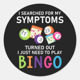Sticker Rond Amusant Bingo Bingo Bingo Gamer