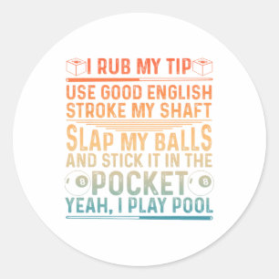 Sticker Rond Amusant Conception De Piscine Pour Hommes Garçons 
