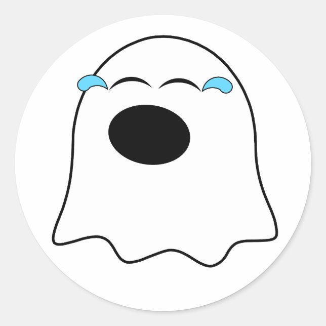 Sticker Rond Amusant émoji fantôme ! (Devant)