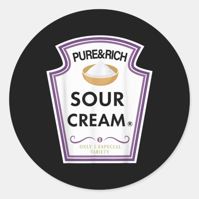 Sticker Rond Amusant Groupe Crème aigre Conditionnement Famille (Devant)