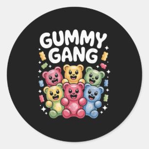 Sticker Rond Amusant Gummy Ours Design Pour Hommes Femmes Enfan