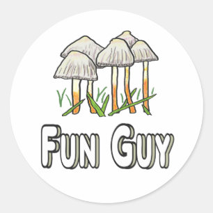 Sticker Rond Amusant Guy Funny Champagne Pun