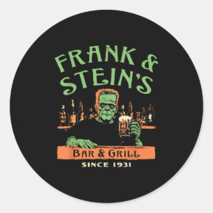 Sticker Rond Amusant Halloween Frank Et Stein's Bar Grill