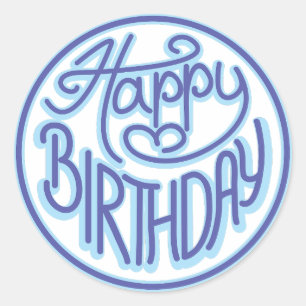 Sticker Rond Amusant Joyeux design d'anniversaire Classic Round
