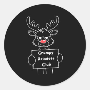 Sticker Rond Amusant Joyeux Noël Mpy Reindeer Club Festif Re