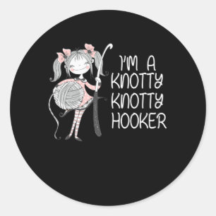 Sticker Rond Amusant Knitter Crafting Tricot Louveur de fils