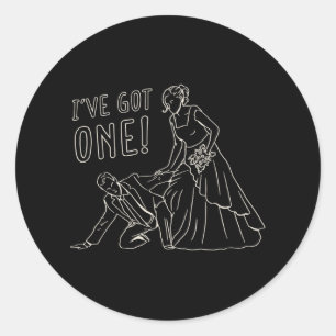 Sticker Rond Amusant Mariage Conception De Mariée Et De Pièce