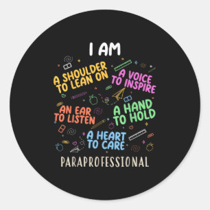 Sticker Rond Amusant Paraéducateur Coeur À Soigner Paraprofessi