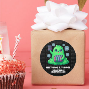 Sticker Rond Amusant Rencontre Blob S. Torage Arrière - plan bi