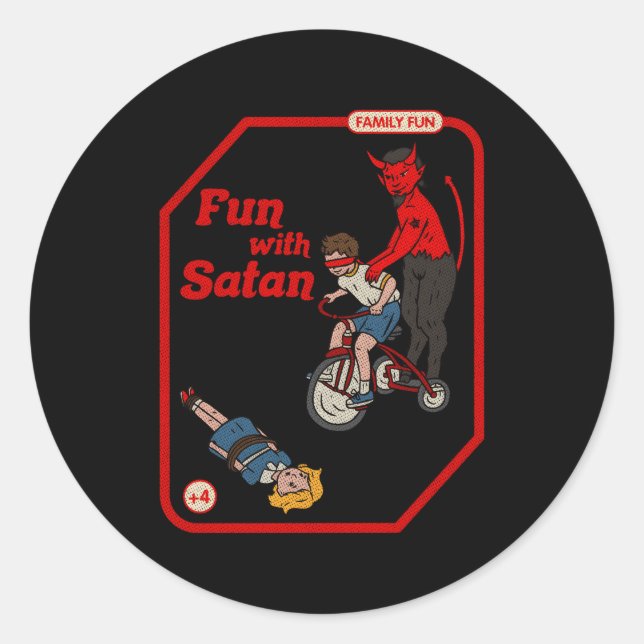 Sticker Rond Amusant Satan Childgame Horreur Goth Punk (Devant)