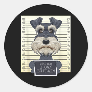Sticker Rond Amusant Schnauzer Miniature Maman I Schnauze Minia