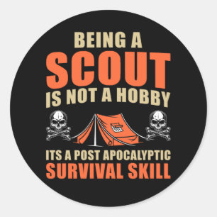 Sticker Rond Amusant Scout Aventure Tente Nature Lover Camper