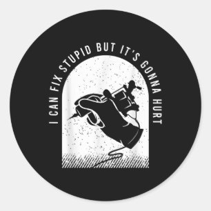 Sticker Rond Amusant Tatouage Pour Un Artiste De Tatouage _1