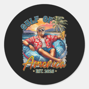 Sticker Rond Amusant Trump Chemise Golfe Des Etats-Unis Est 202