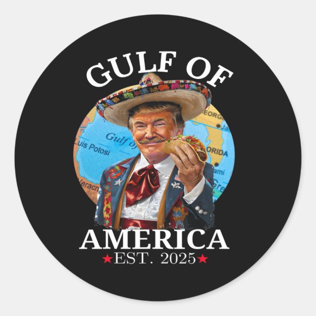 Sticker Rond Amusant Trump Chemise Golfe Des Etats-Unis Est 202 (Devant)