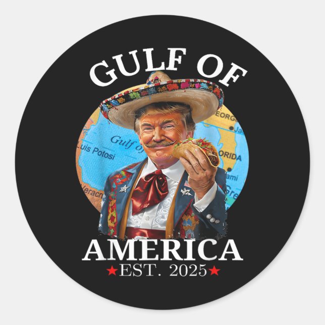 Sticker Rond Amusant Trump Chemise Golfe Des Etats-Unis Est 202 (Devant)