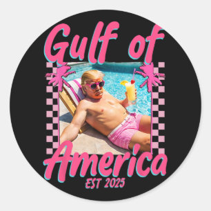 Sticker Rond Amusant Trump Chemise Golfe Des Etats-Unis Est 202