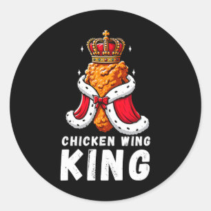 Sticker Rond Amusante aile de poulet King Bbq Aile de poulet Gr
