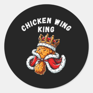 Sticker Rond Amusante aile de poulet Roi Bbq Aile de poulet Gra