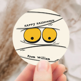 Sticker Rond Amusante et Éffrayante araignée de momie Happy Hal
