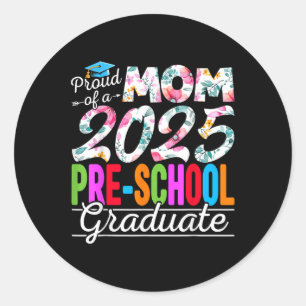 Sticker Rond Amusante Maman Fière D'Un Cl De 2025 Graduat Présc