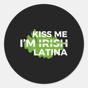 Sticker Rond Amusante Saint Patrick's Day Kiss Me Je suis irlan