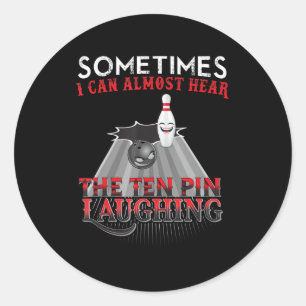 Sticker Rond Amusants Bowling Dix Épingles Conception