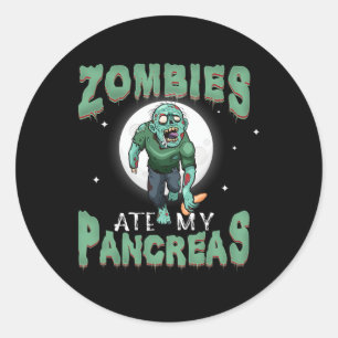Sticker Rond Amusants Diabète Sensibilisation Zombies Mat My Pa
