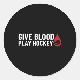 Sticker Rond Amusants Donner Du Sang Jouer Hockey
