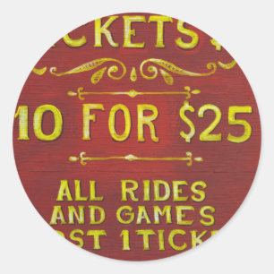 Sticker Rond Amusement - Billets 3 Dollars
