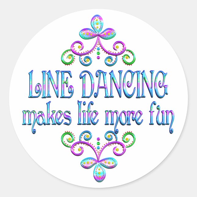 Sticker Rond Amusement de la danse en ligne (Devant)