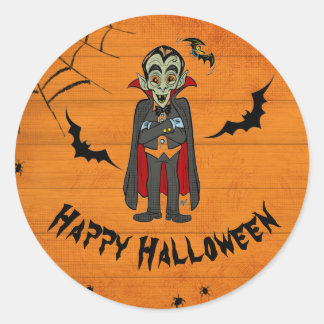 Sticker Rond Amusement personnalisable Halloween monster pour l
