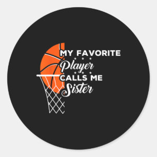 Sticker Rond Amusez Mon Joueur De Basketball Favori M'Appelle S
