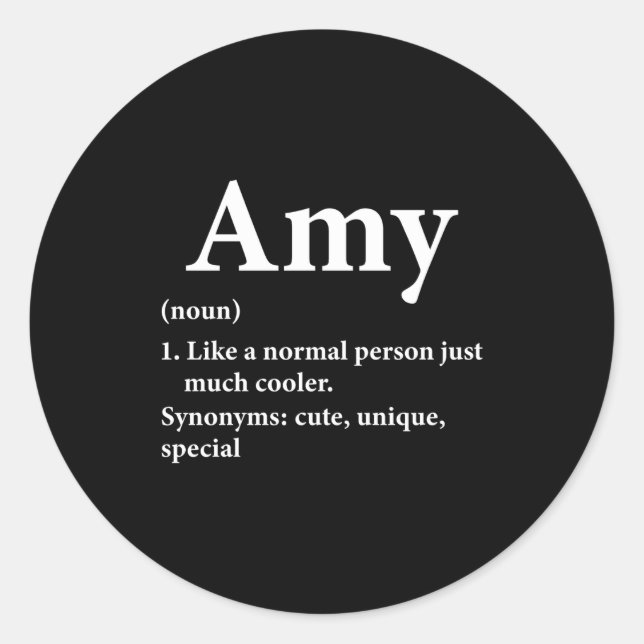 Sticker Rond Amy Name Definition Funny D  (Devant)
