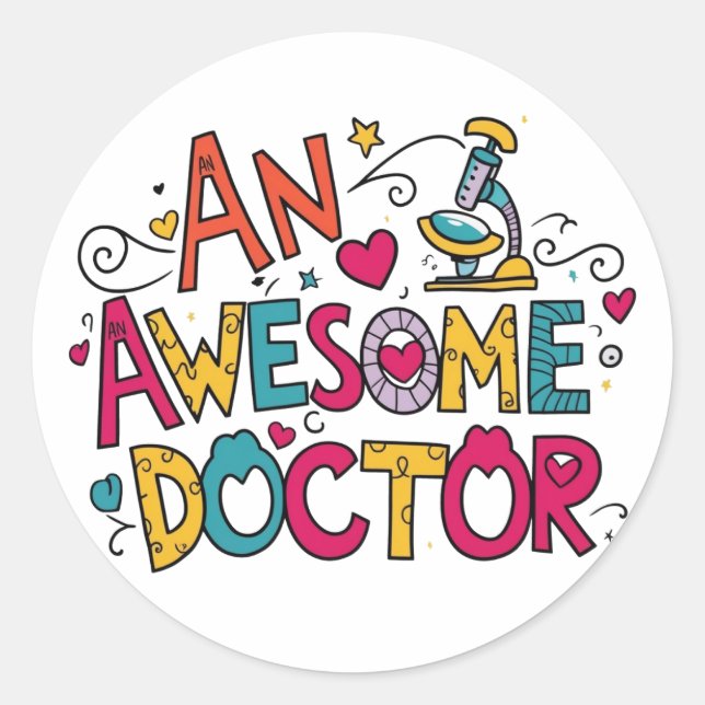 Sticker Rond An awesome doctor  (Devant)