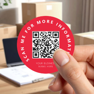 Sticker Rond Analyse du code QR rouge